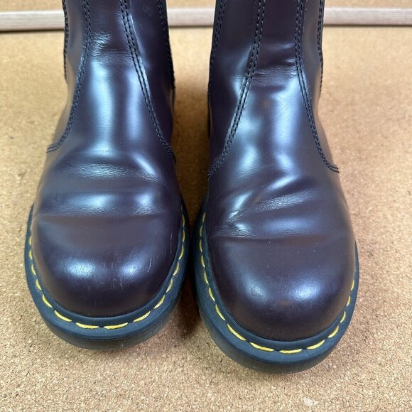 Dr Martens 2976 Dark Maroon Purple Chelsea Boots in Smooth Leather Size Womens 6 - Picture 2 of 7